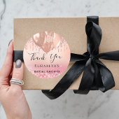 Brautparty Rosa Goldballons Runder Aufkleber