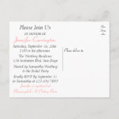 Brautparty Rosa Herz Lovebirds Einladung (Rückseite)