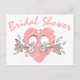 Brautparty Rosa Herz Lovebirds Einladung