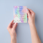 Brautparty Rosa holografische Einladung Flyer (Gruppe)