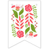 Brautparty Rosa Korallen Blume Hochzeit Blumen Wimpelkette (Erste Fahne)