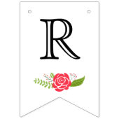 Brautparty-Rosa-Korallen-Blume Hochzeit Wimpelkette (Dritte Fahne)