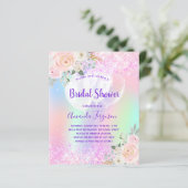 Brautparty Rosa lila Einladung (Stehend Vorderseite)