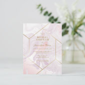 Brautparty | Rosa Lila Marmorplatte Swirl Postkart Postkarte (Stehend Vorderseite)