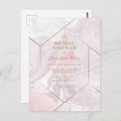 Brautparty | Rosa Lila Marmorplatte Swirl Postkart Postkarte (Vorne/Hinten)