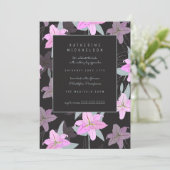 Brautparty | Rosa Lilie Einladung (Stehend Vorderseite)