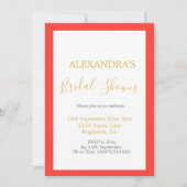 Brautparty Rosa Orange Gold Einfach Einladung (Vorderseite)