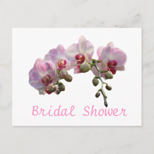 Brautparty, rosa orchid Blume Einladungspostkarte