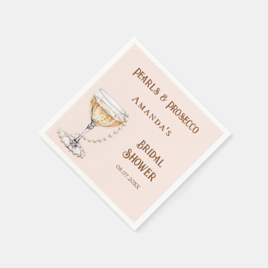 Brautparty Rosa Perlen Serviette (Ecke)