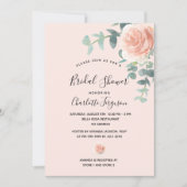 Brautparty Rosa Rosa Goldgrün Einladung (Vorderseite)