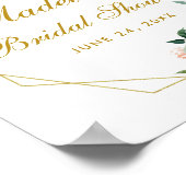 Brautparty Rosa Rosa Rosa Goldrahmen Herzlich will Poster (Ecke)