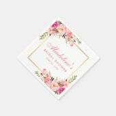 Brautparty Rosa Rosa Rosa Goldrahmen Serviette (Ecke)