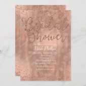 Brautparty Rosa Rose Gold Glamour Einladungen (Vorne/Hinten)