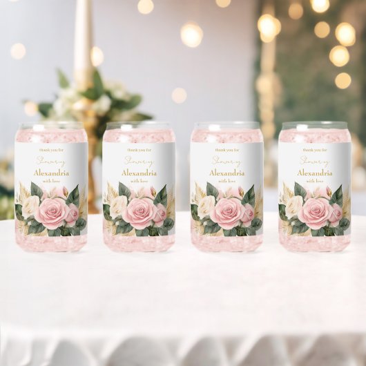 Brautparty Rosa Roses personalisieren Dosenglas (Insitu (Hochzeit))