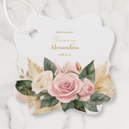 Brautparty Rosa Roses personalisieren Geschenkanhänger (Vorderseite)