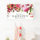 Brautparty Rosa Rote Flora Willkommen Banner (Insitu)