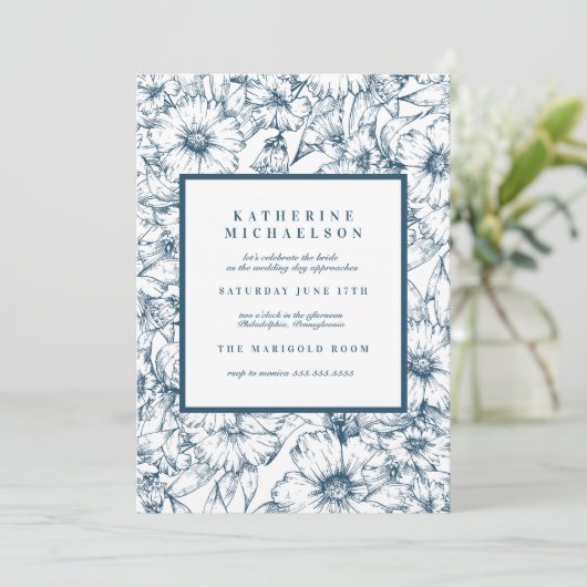 Brautparty | Rosa Ruffle Tulips Einladung (Stehend Vorderseite)