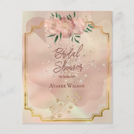 Brautparty Rosa Satin Rose Gold Rahmen (Vorderseite)