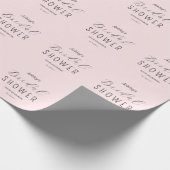 Brautparty Rosa Schwarz Skript Chic Geschenkpapier (Ecke)