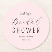 Brautparty-Rosa-Schwarzes-chic-Set aus Untersetzer (Vorderseite)