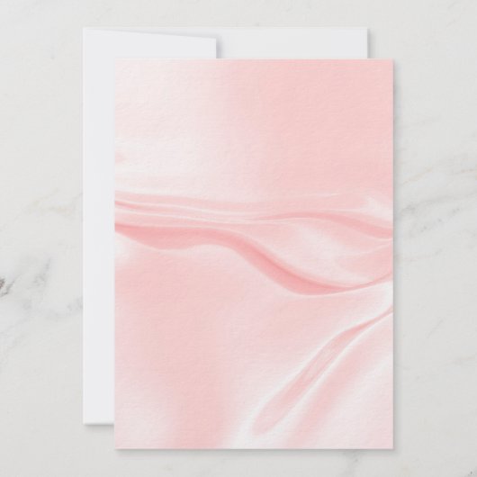 Brautparty Rosa Seidenflorchen Weiße Rosen Luxus Einladung (Rückseite)