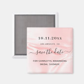 Brautparty Rosa Seidensatin Save the Date Magnet (Vorderseite/Rückseite)