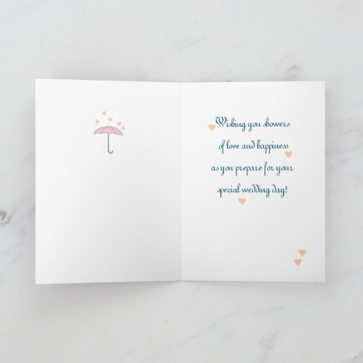 Brautparty Rosa Sonnenschirm Dankeskarte (Innenseite)