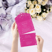 Brautparty Rosa Sterne UAWG All In One Einladung