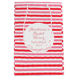 Brautparty Rosa Streifen Mittlere Geschenktüte