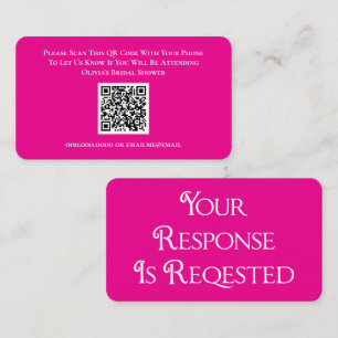 Brautparty Rosa UAWG QR-Antwortkarte Begleitkarte