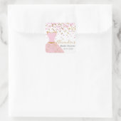 Brautparty Rosa und Gold Forelle Quadratischer Aufkleber (Tasche)