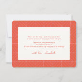 Brautparty Rosa und Rot Wavy Frame Vielen Dank Mitteilungskarte (Rückseite)