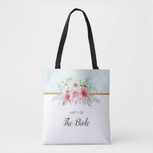 Brautparty Rosa und türkisfarbene Frühlingsblüte Tasche
