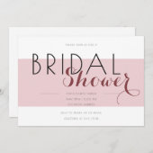 Brautparty "Rosa und Weiß" Einladung (Vorne/Hinten)