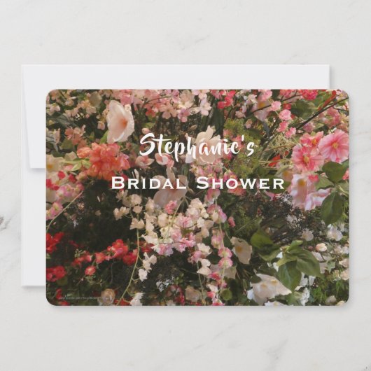 Brautparty Rosa und weiße Blume Name Einladung (Vorderseite)