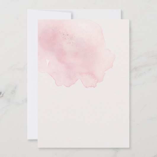 Brautparty | Rosa Wasserfarbenwaschmittel Ankündigung (Rückseite)