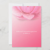 Brautparty, rosa Wasserlilie Einladung (Rückseite)