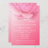 Brautparty, rosa Wasserlilie Einladung (Vorne/Hinten)