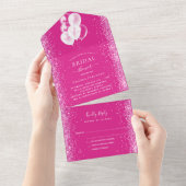 Brautparty Rosa Weißballons Konfetti UAWG All In One Einladung (Abreißen)