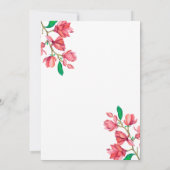 Brautparty Rosa Weiße Flora Magnolia Einladung (Rückseite)