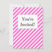 Brautparty Rosa weiße Streifen Custom Einladung (Vorderseite)