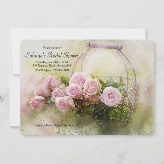 Brautparty Rose Einladung (Vorderseite)