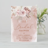 Brautparty-Rose für Wasserfarben und Blüten Folieneinladung (Stehend vorne)