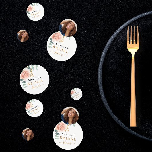 Brautparty Rose Gold Blume Foto Konfetti