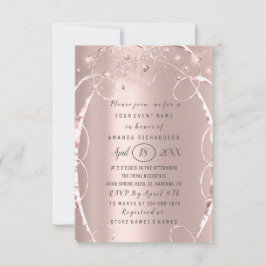 Brautparty Rose Gold Confetti Sweet 16. Einladung