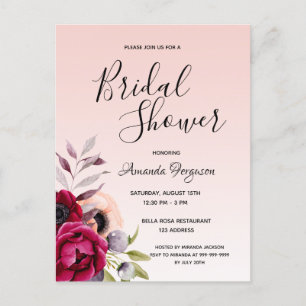 Brautparty Rose Gold Einladung Postkarte