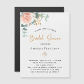 Brautparty Rose Gold Eukalyptus Grüne Luxus Magneteinladung (Vorne/Hinten)