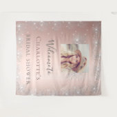 Brautparty Rose Gold Foto Glitzer Wandteppich (Vorderseite (Horizontal))