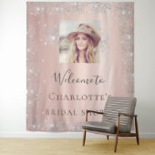 Brautparty Rose Gold Foto Glitzer Wandteppich (Beispiel)