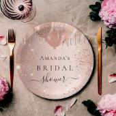 Brautparty Rose Gold Glitzer Ballons Glasur Pappteller